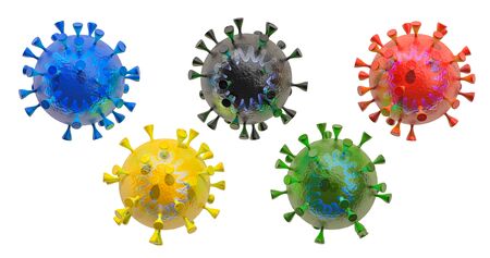 Sport Game symbol from Coronavirus, 3D rendering isolated on white background