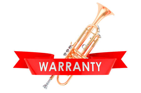 Trumpet warranty concept. 3D rendering isolated on white background