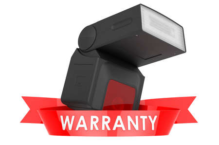 External flash warranty concept. 3D rendering isolated on white backgroundの写真素材