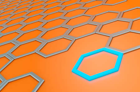 Technological combo orange background, 3D rendering