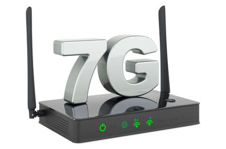 7G router concept. 3D rendering isolated on white background