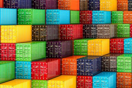 Cargo containers, background. 3D rendering