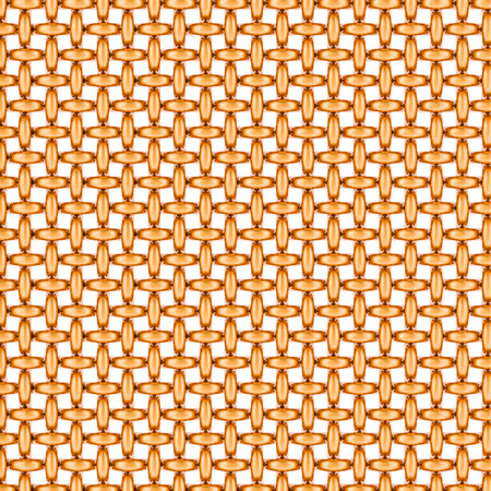 Golden or copper texture pattern of mesh. 3D rendering isolated on white backgroundの写真素材