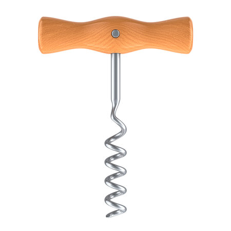 Basic Corkscrew, 3D rendering isolated on white backgroundの写真素材