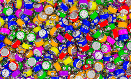 Alarm clock background, wallpaper. 3D renderingの写真素材