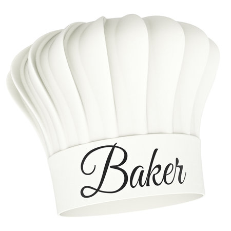 Baker Chef Hat. 3D rendering isolated on white backgroundの写真素材