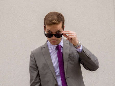 Man in urban costumeの写真素材