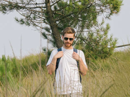 Young man walkingの写真素材