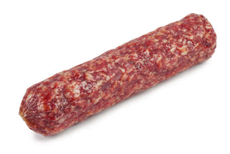Fresh flavorful sausage isolated on white backgroundの写真素材