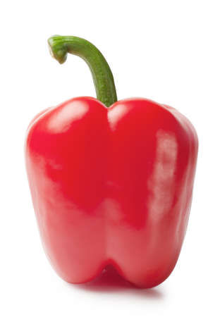 Bright bell peppers isolated on white backgroundの写真素材