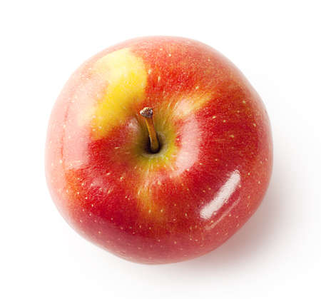 Ripe juicy red apple isolated on white backgroundの写真素材