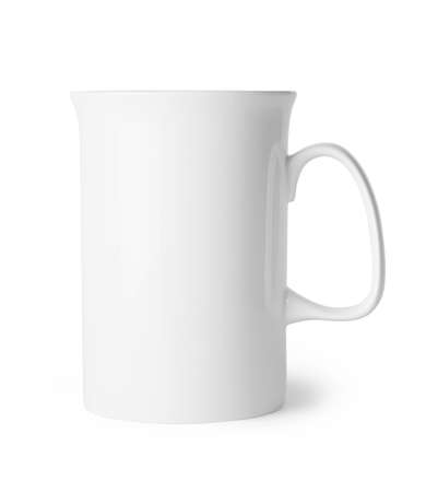 White ceramic mug isolated on a white backgroundの写真素材