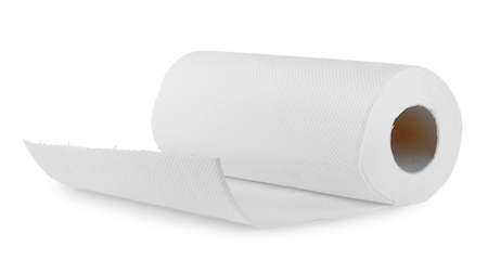 White paper towel isolated on white backgroundの写真素材