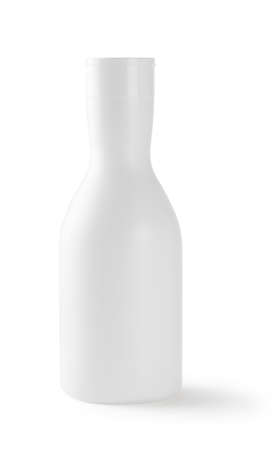 Round white bottle isolated on white backgroundの写真素材
