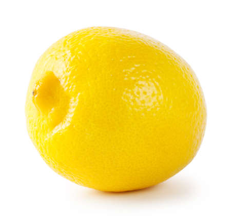 Ripe sour lemon isolated on a white backgroundの写真素材