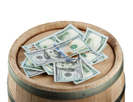 Concept of money up front isolated on white background
