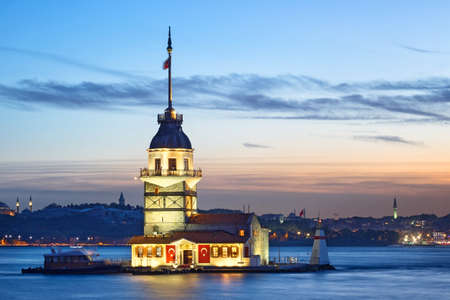 Maiden's Tower at sunset. Turkey, Istanbul.の写真素材