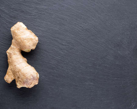Ginger root shot from above