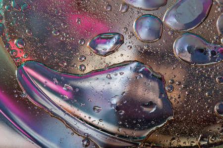 Abstract background with large oily drops dissolved in the water