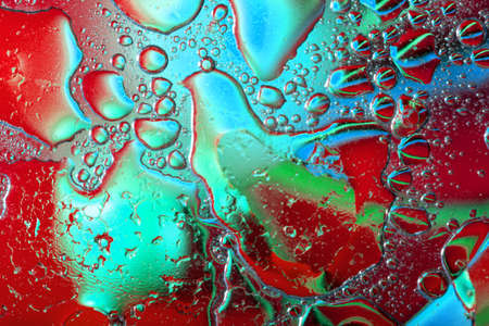 Abstract background in bright colors with the oily dropsの写真素材