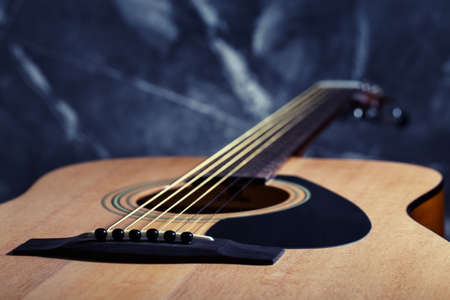 Six stringed acoustic guitarの写真素材