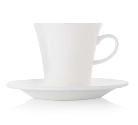 Coffee white porcelain cup and saucerの写真素材