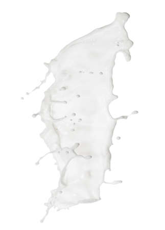 Milk white splash with dropletsの写真素材