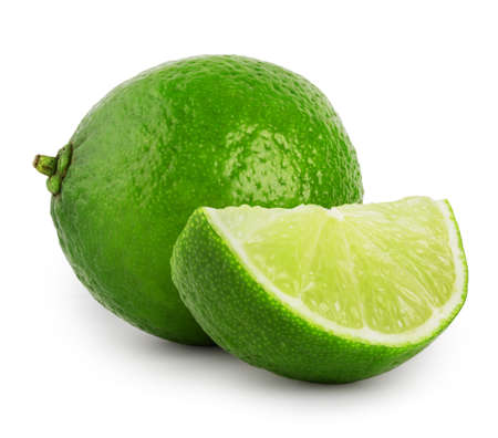 Lime isolated on white backgroundの写真素材