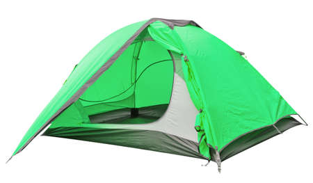 Green open tourist tentの写真素材