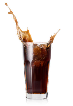 Splash in a glass of colaの写真素材
