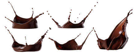 Chocolate splash isolated on white backgroundの写真素材