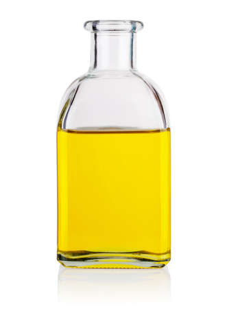 Glass bottle with oilの写真素材