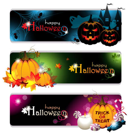 Fancy Halloween Bannersのイラスト素材