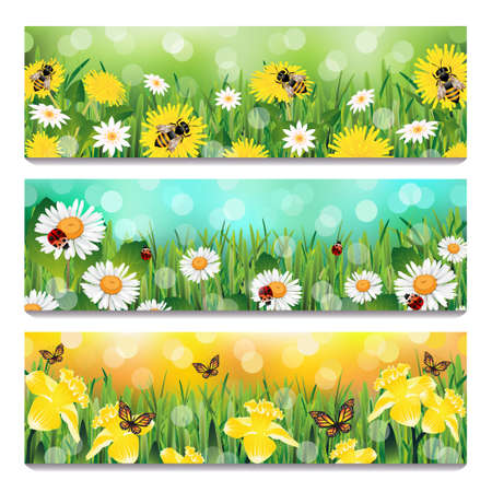 Spring Bannersのイラスト素材