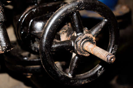 Large metal valve in the heating system
