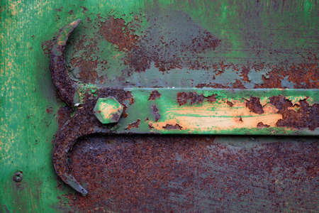 Tint and heavily rusted, spoiled by time. The mechanism is made of iron, but time has been taken to toll.の写真素材