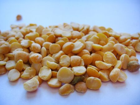 Grains of peas on a white backgroundの写真素材