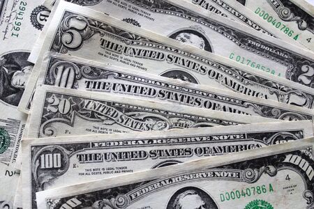 image of some dollar banknotes of different face-value