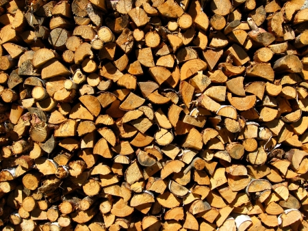 The image of heap of the prepared fire wood