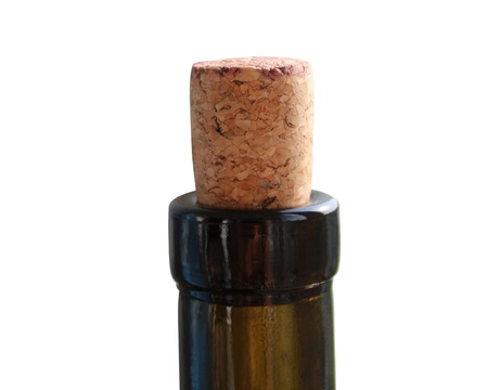 cork from corkwood in the bottle of wine