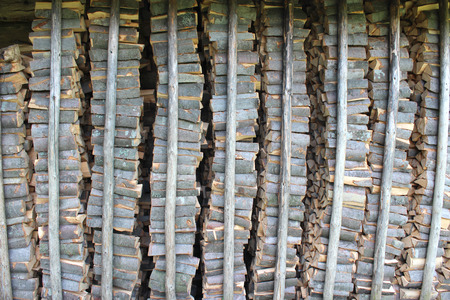 The image of big heap of the prepared fire wood