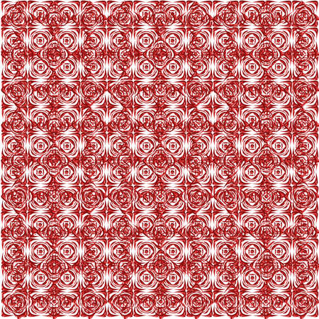 pattern from red shapes like laces with heartsの写真素材