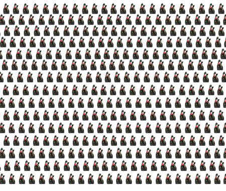 texture of many pairs of enamoured cats on the white backgroundの写真素材