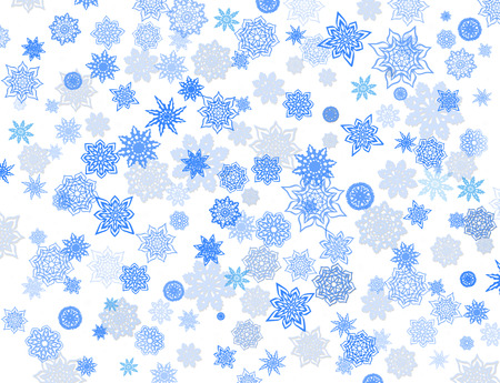 fabulous beautiful blue snowflakes on the white backgroundの写真素材