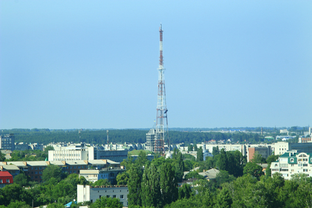 beautiful view to Chernihiv town from aboveの写真素材