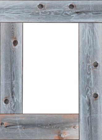 wooden frame with empty white place for textの写真素材