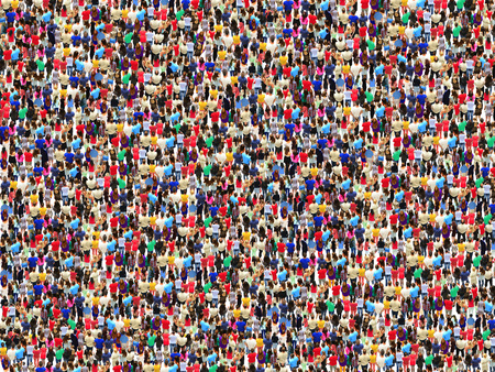 crowd of a lot of people very big and brightの写真素材