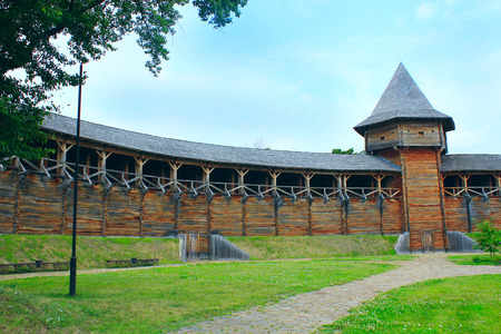 Baturyn Citadel the Cossack Hetmanate. Ancient Slavonic architecture of Baturyn fortress in hetman capitalの写真素材