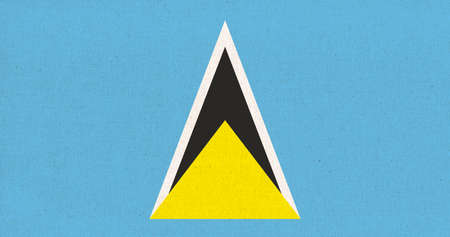 Flag of Saint Lucia. Saint Lucia flag on fabric surface. fabric texture. national symbol. caribbean...
