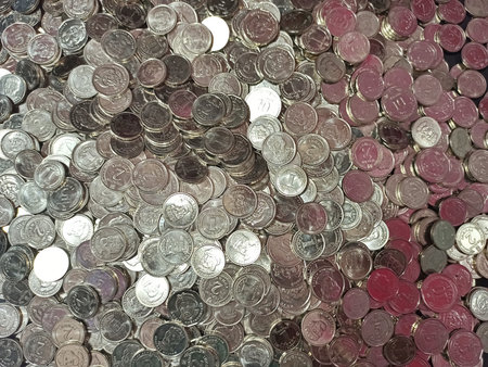 Ukrainian metal money in denominations of 1, 2, 5, 10 hryvnia. National currency of Ukraine....